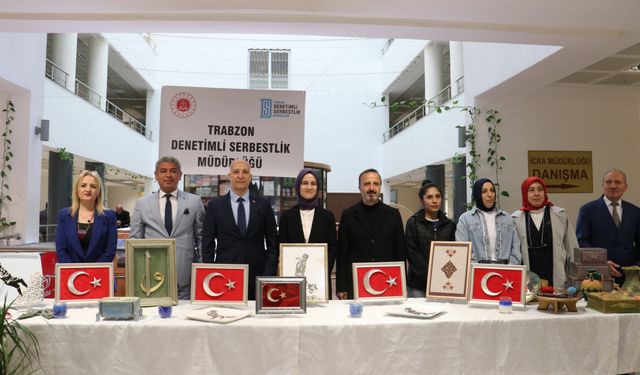 Trabzon'da denetimli serbestlik yükümlülerinden el sanatları sergisi