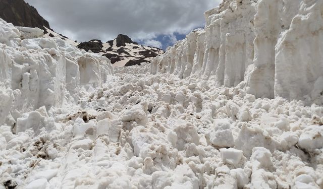 Hakkari'de ekipler karla kaplı üs bölgesi yolunu açmaya çalışıyor