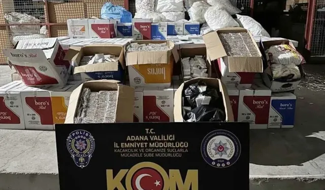 Adana'da 6 milyon 500 bin makaron ele geçirildi