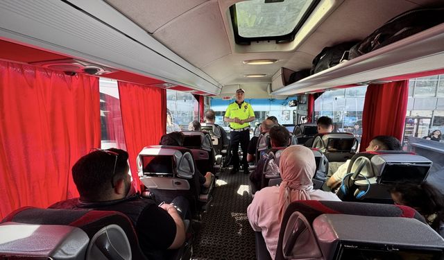 Samsun'da bayram tatili nedeniyle otogarda trafik denetimi yapıldı