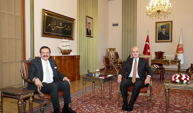 TBMM Başkanı Kurtulmuş, TOBB Başkanı Hisarcıklıoğlu'nu kabul etti