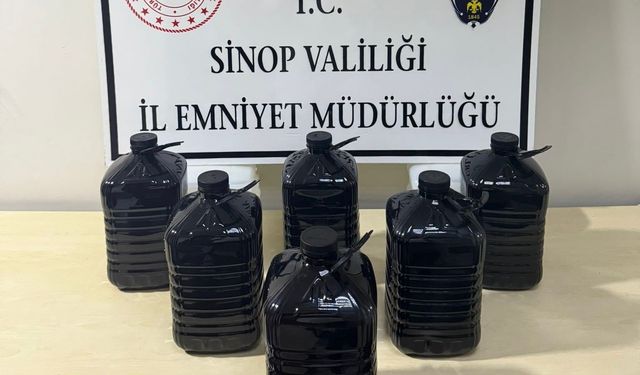 Sinop’ta 30 litre etil alkol ele geçirildi
