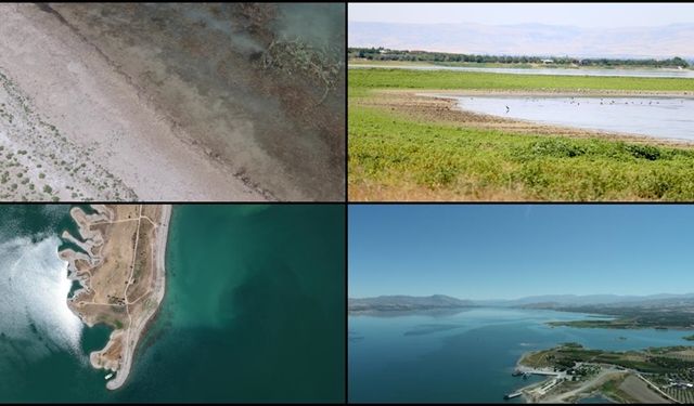 Karakaya Barajı'nda su seviyesi sıcak hava ve kuraklık nedeniyle geriledi