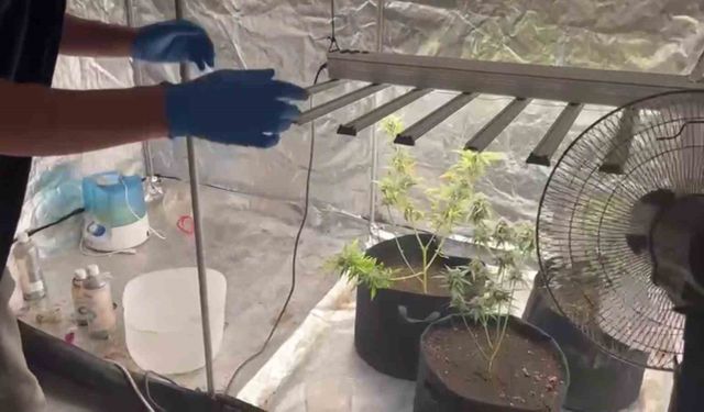 Evine kurduğu özel sistemle uyuşturucu üretirken yakalandı