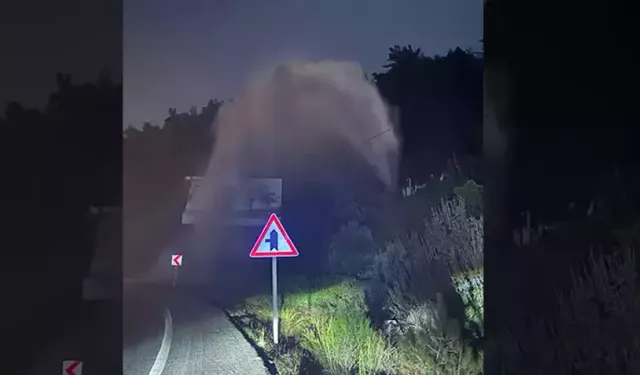 Bodrum'da içme suyu isale hattı patladı