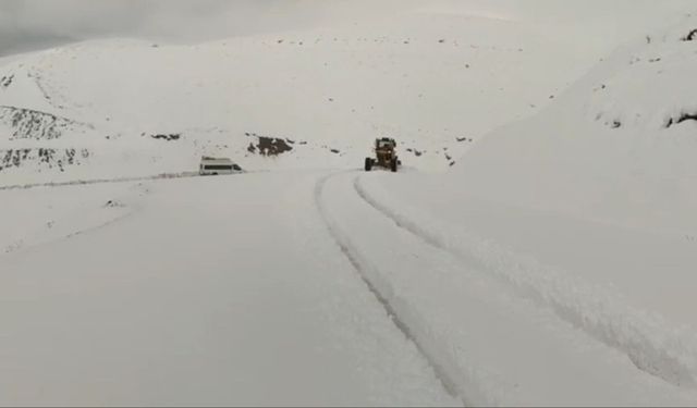 Siirt'te karda araçlar yolda mahsur kaldı