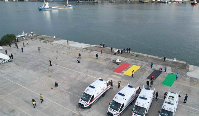 İki yıl önce gemi facialarının yaşandığı Zonguldak’ta gemi kazası tatbikatı düzenlendi