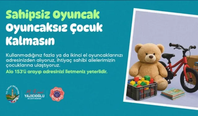 Tokat Belediyesi’nden anlamlı sosyal sorumluluk projesi! Sahipsiz oyuncak, oyuncaksız çocuk kalmasın
