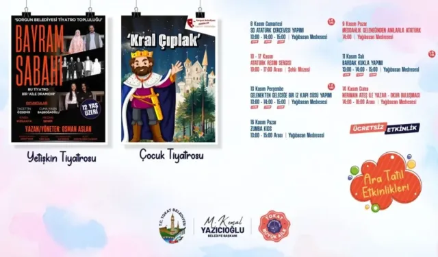 Tokat Belediyesi’nden ara tatilde dolu dolu renkli etkinlikler