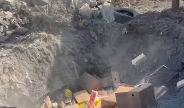 1 ton gıda malzemesi toprağa gömülerek imha edildi