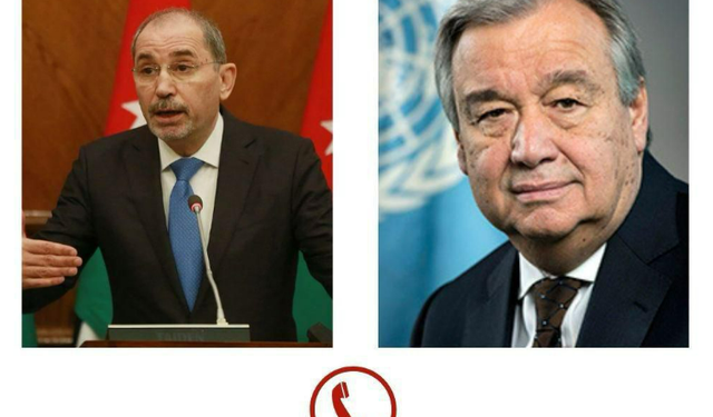 Ürdün Dışişleri Bakanı Safedi ve BM Genel Sekreteri Guterres, UNRWA'nın desteklenmesini görüştü