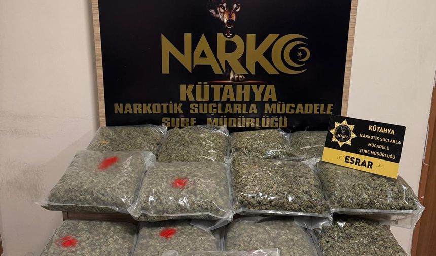 Kütahya'da 15 kilo 840 gram esrar ele geçirilen kamyonun sürücüsü tutuklandı