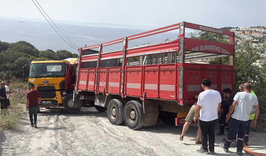 Bodrum'da beton mikseri ile kamyonetin arasında sıkışan kişi öldü