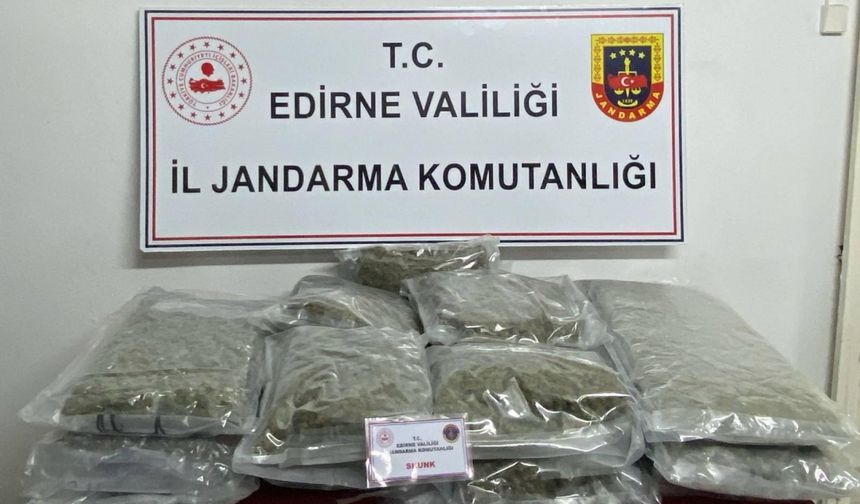 Edirne'de 16 kilo 500 gram skunk ele geçirildi