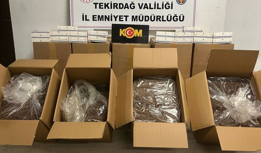 Tekirdağ'da 58 bin 780 makaron ve 476 kilogram kaçak tütün ele geçirildi