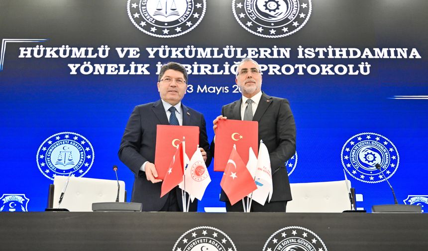 Adalet Bakanlığı ile Çalışma ve Sosyal Güvenlik Bakanlığı arasında hükümlü istihdamı protokolü