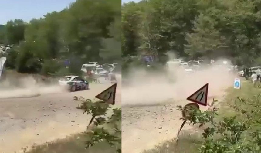 Yarış aracı seyircilerin bulunduğu bölgeye savruldu