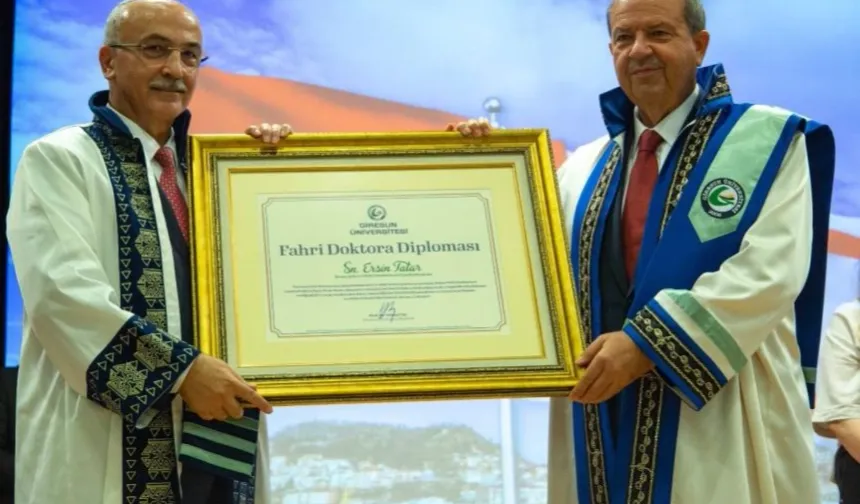 KKTC Cumhurbaşkanı Tatar'a Azerbaycan Teknik Üniversitesince fahri doktora unvanı verildi