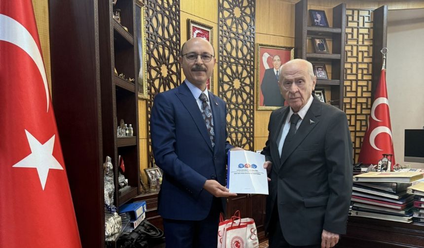 Türk Eğitim-Sen Genel Başkanı Geylan'da MHP Lideri Bahçeli'ye 'Türkmeneli' ziyareti