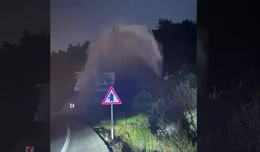 Bodrum'da içme suyu isale hattı patladı
