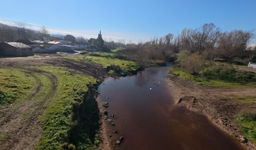 Babaeski'de Şeytan deresinin rengi kahverengiye döndü